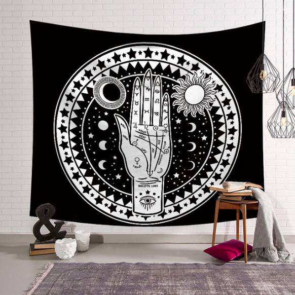 Sun, Moon and Hand Tapestry