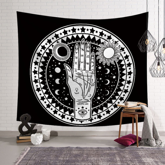 Sun, Moon and Hand Tapestry