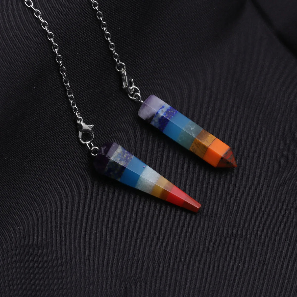 7 Chakra Stones Healing Crystal Pendulum