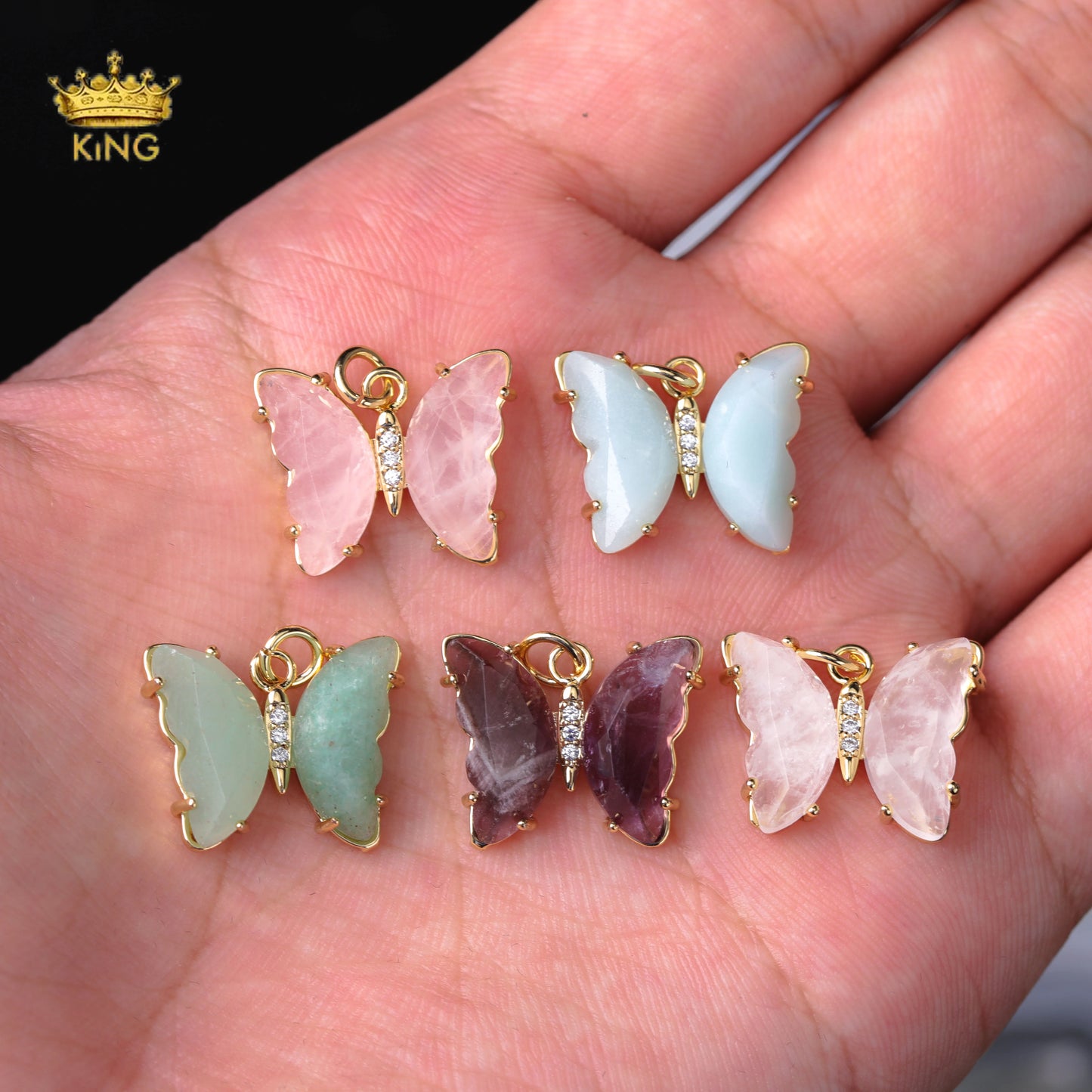 Butterfly Crystal Pendant,Natural Gemstones