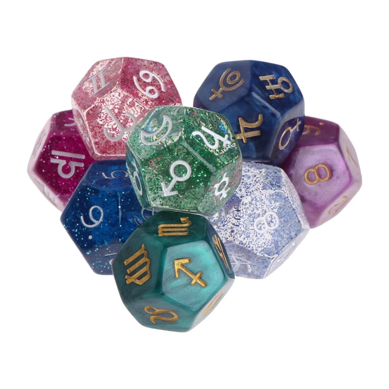 3pcs Multicolor Dice 12 Sided Resin Dice