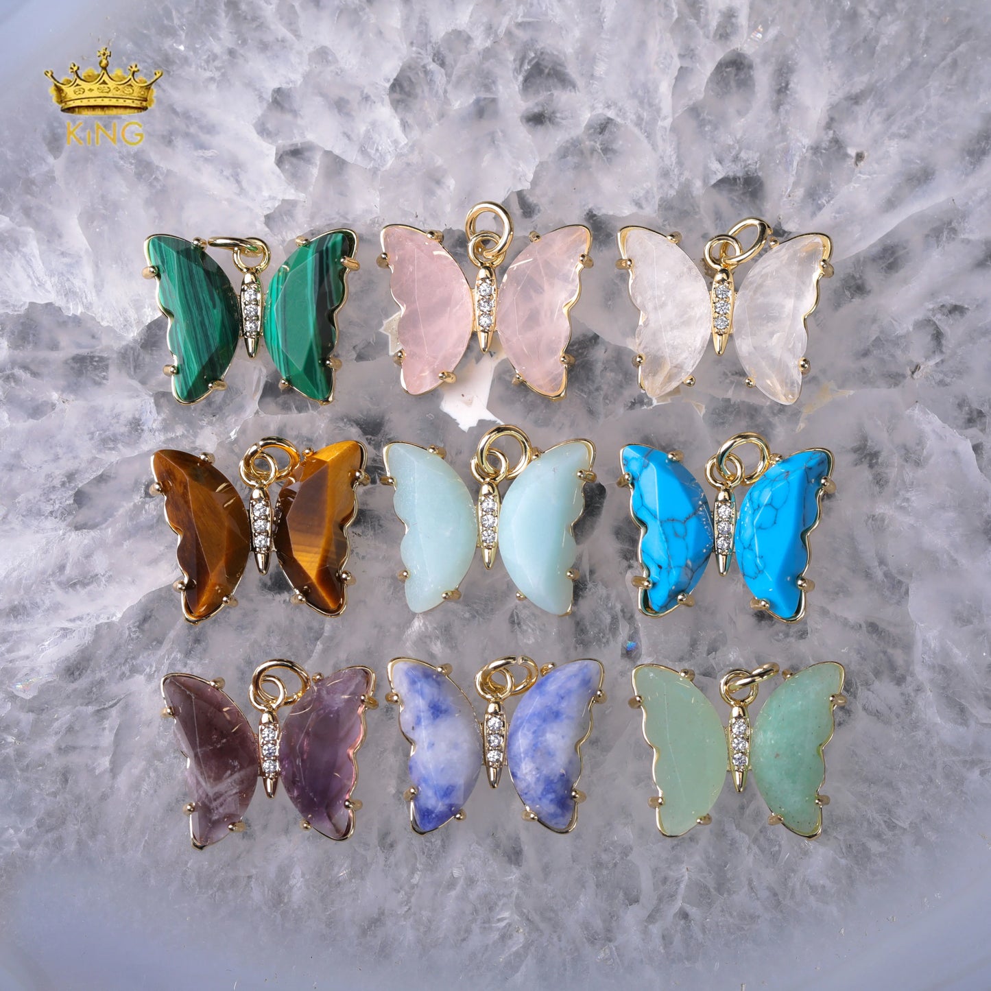 Butterfly Crystal Pendant,Natural Gemstones