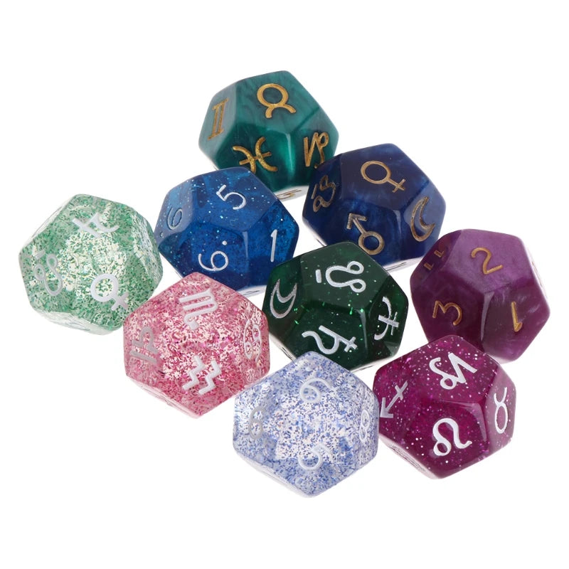 3pcs Multicolor Dice 12 Sided Resin Dice