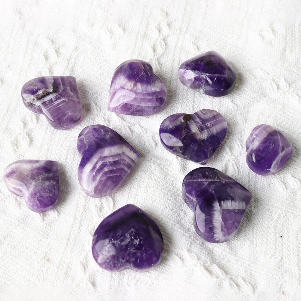 1pc Natural Purple Quartz Dream Amethyst Heart Shape