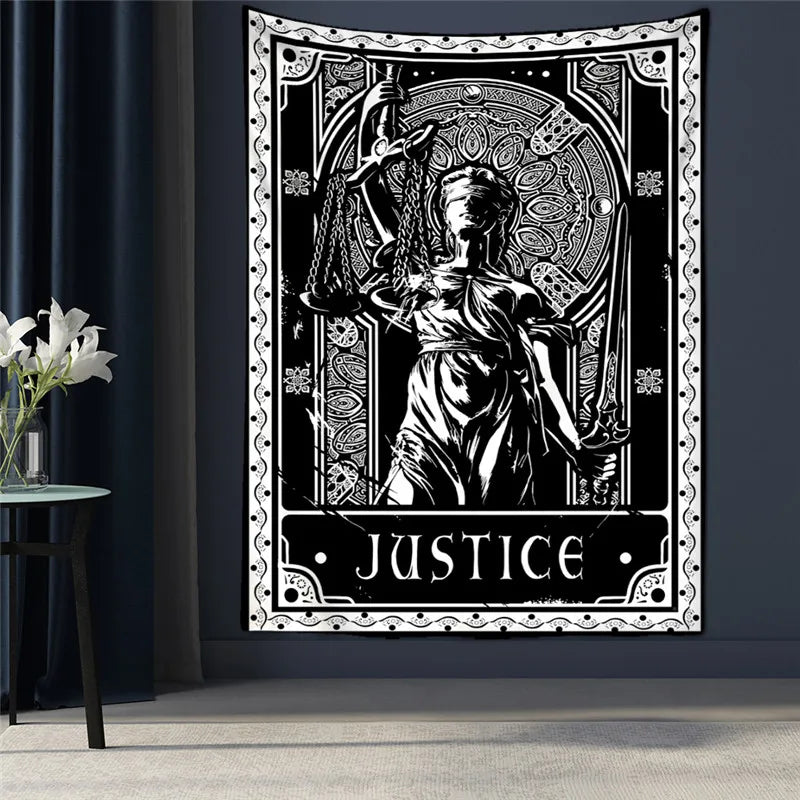 Black tarot card tapestry