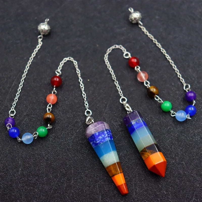 7 Chakra Stones Healing Crystal Pendulum