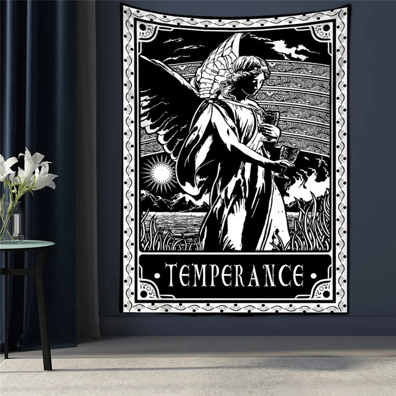 Black tarot card tapestry