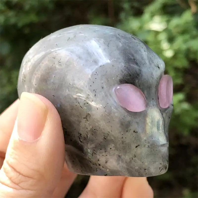 Natural Labradorite Alien Skulls Carved Crystal