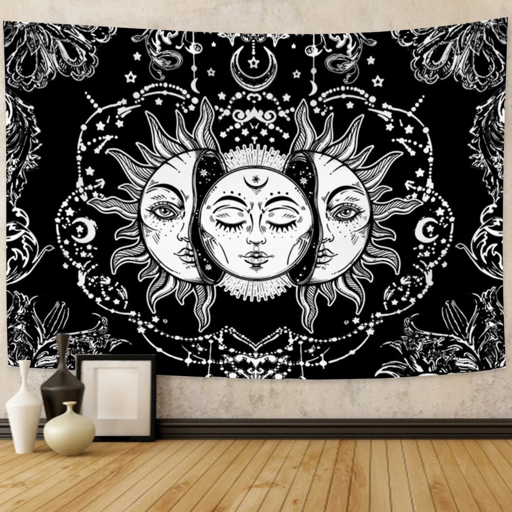 Astrology Sun Moon Mandala Tapestry