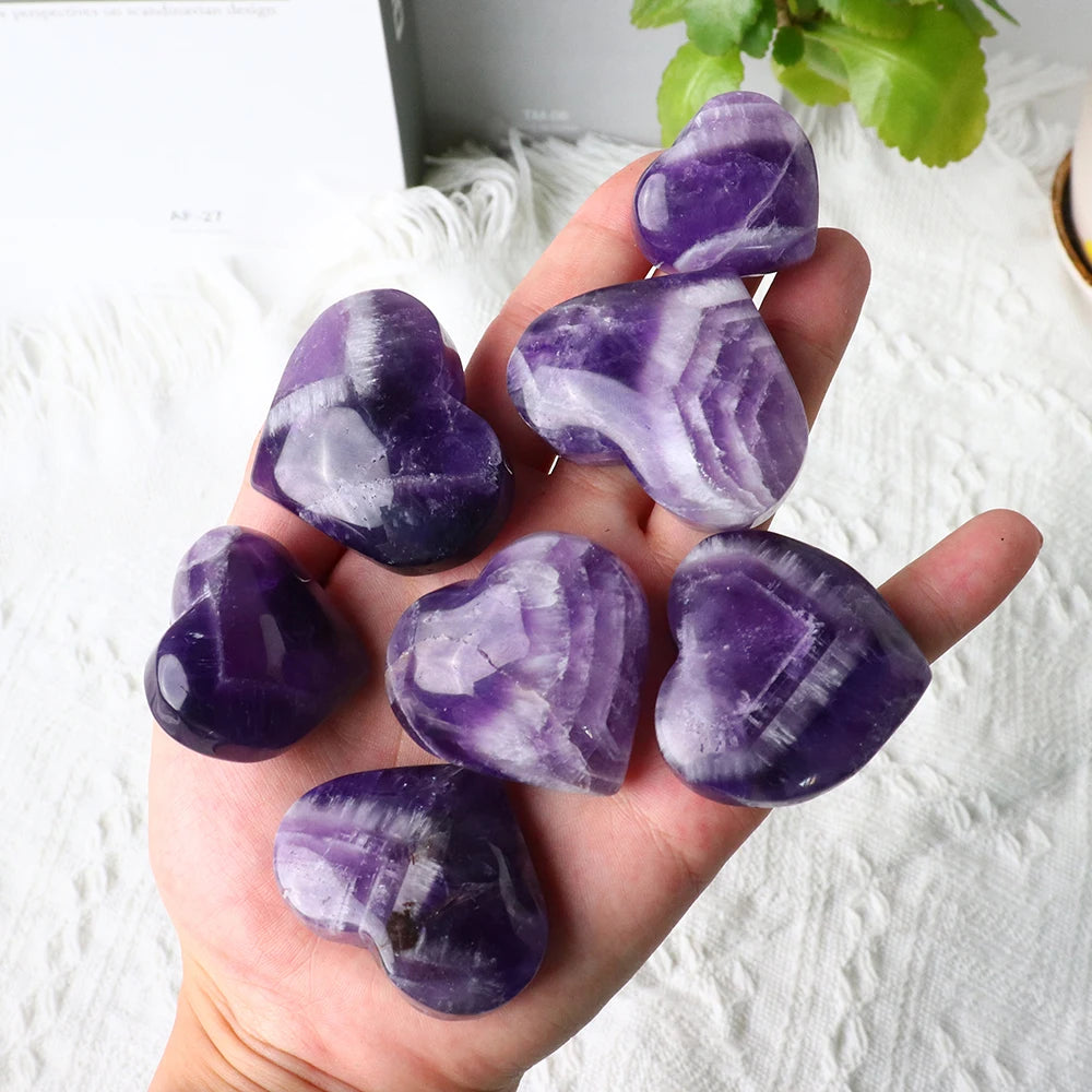 1pc Natural Purple Quartz Dream Amethyst Heart Shape