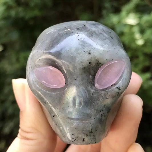 Natural Labradorite Alien Skulls Carved Crystal