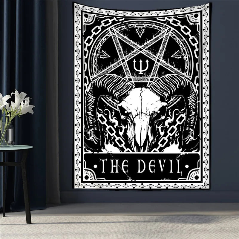 Black tarot card tapestry