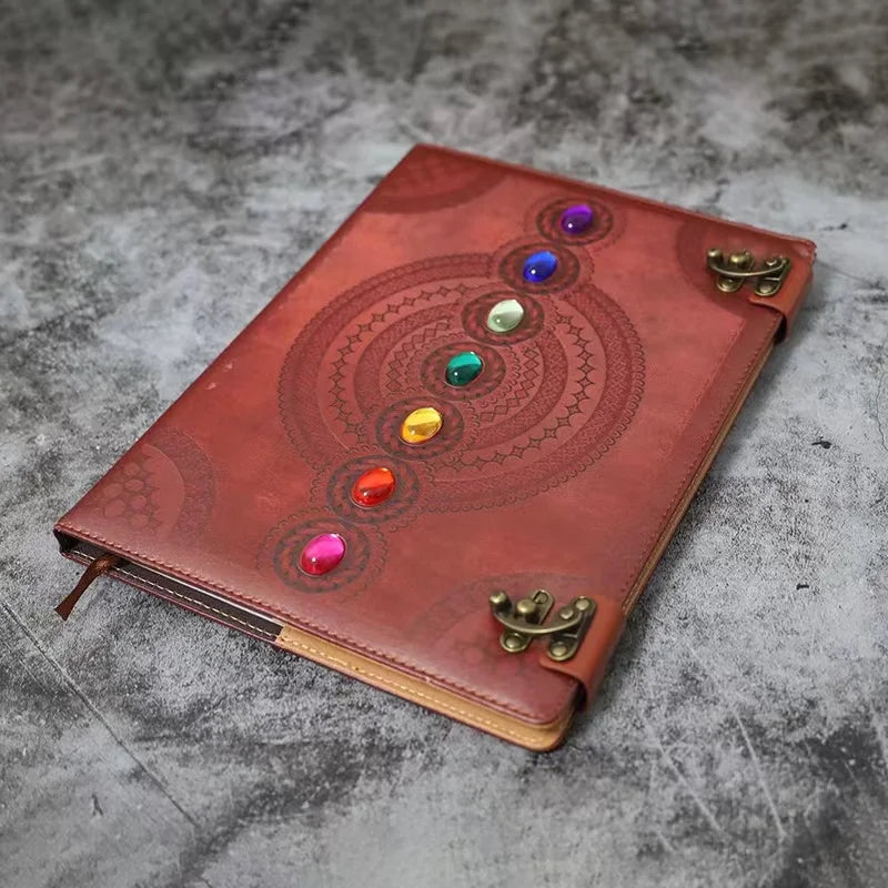 Seven Chakra Medieval Setting Stone Writing Journal