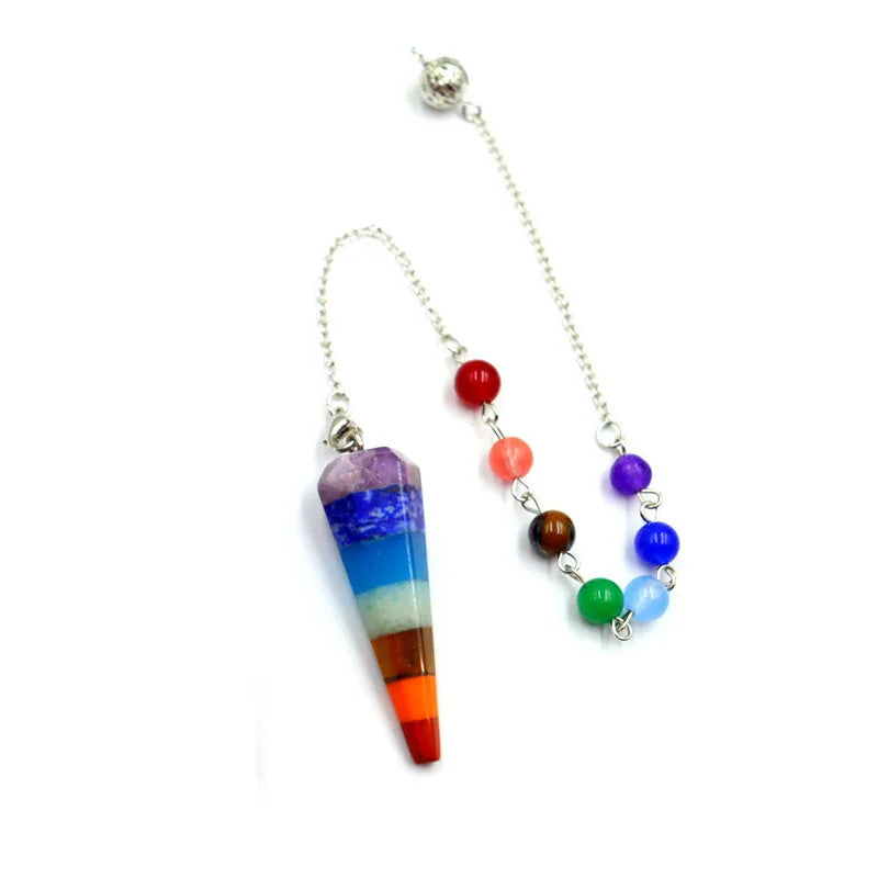 7 Chakra Stones Healing Crystal Pendulum