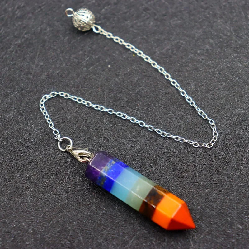 7 Chakra Stones Healing Crystal Pendulum