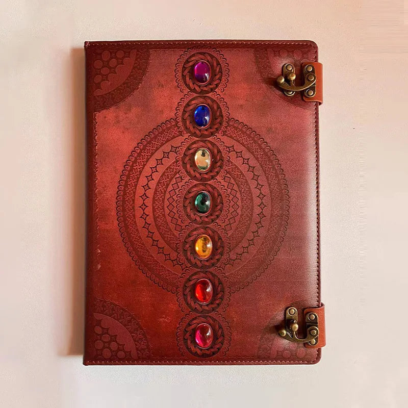 Seven Chakra Medieval Setting Stone Writing Journal