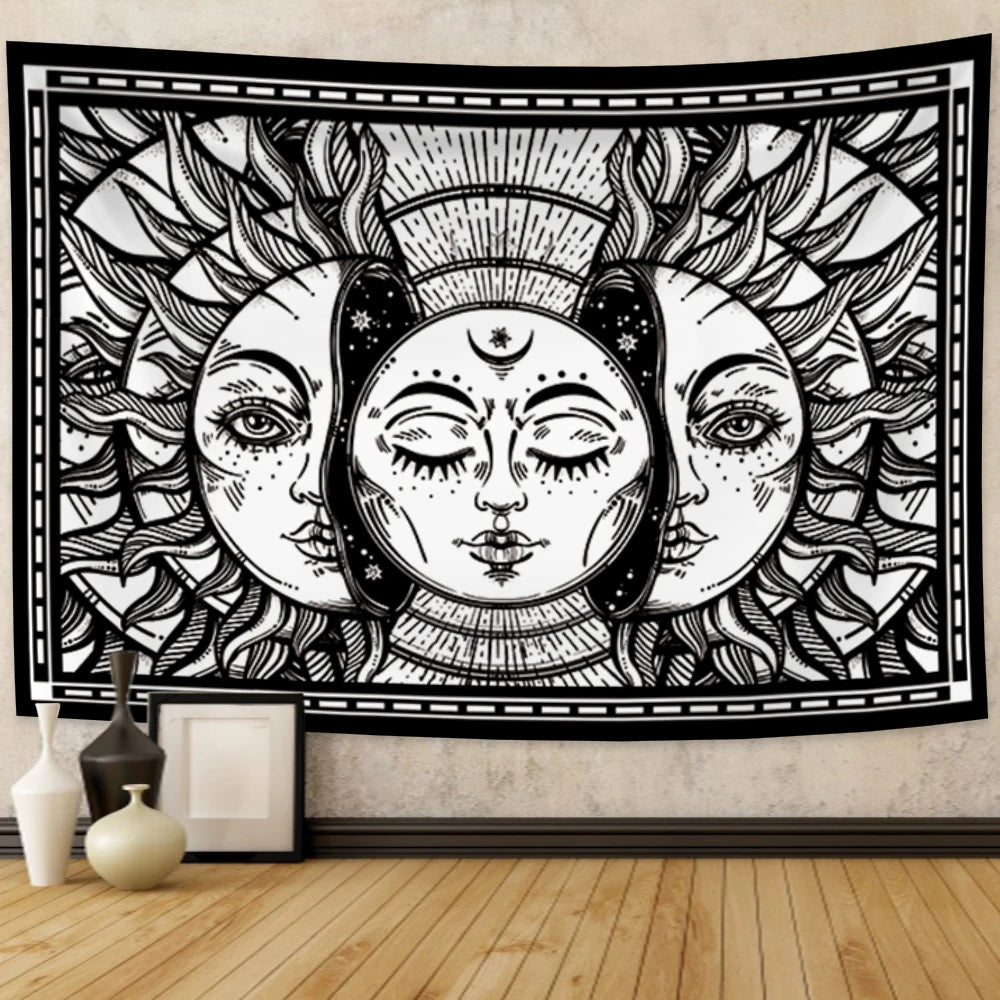 Astrology Sun Moon Mandala Tapestry