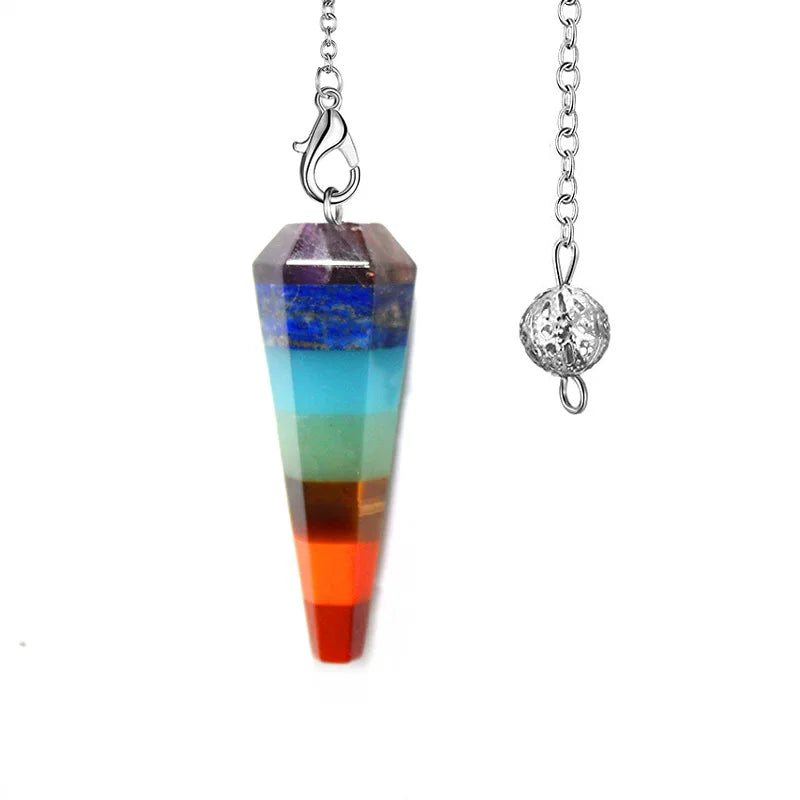 7 Chakra Stones Healing Crystal Pendulum