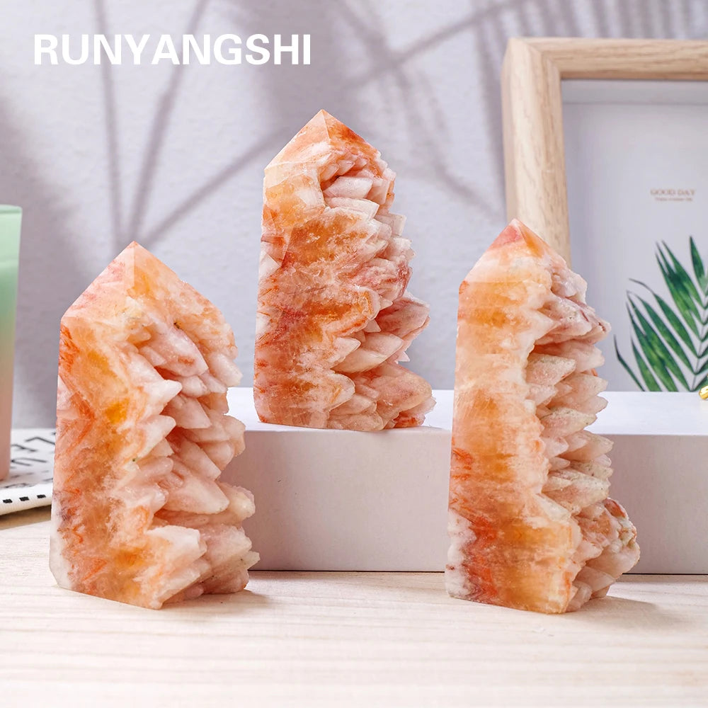 Natural Red Tooth Agate Crystal Tower