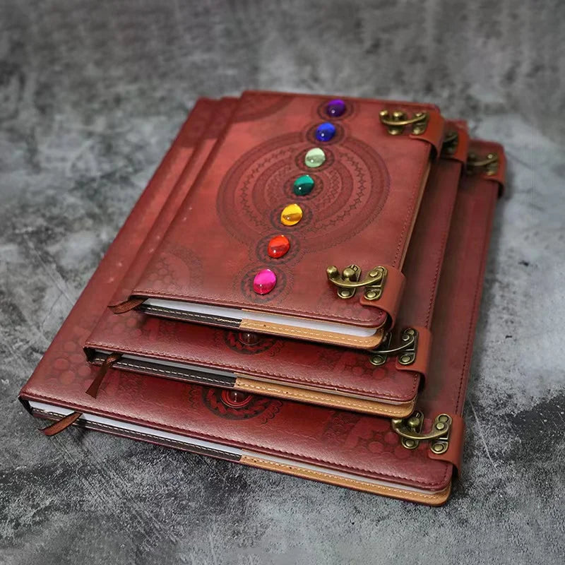 Seven Chakra Medieval Setting Stone Writing Journal